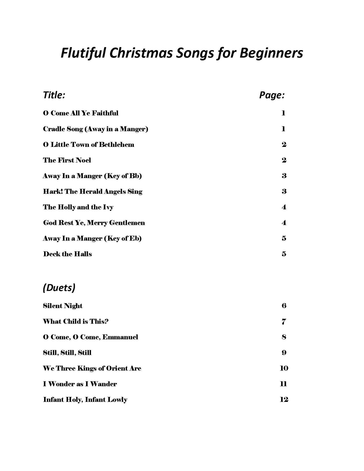 Flutiful Christmas Songs for Beginners (Digital)