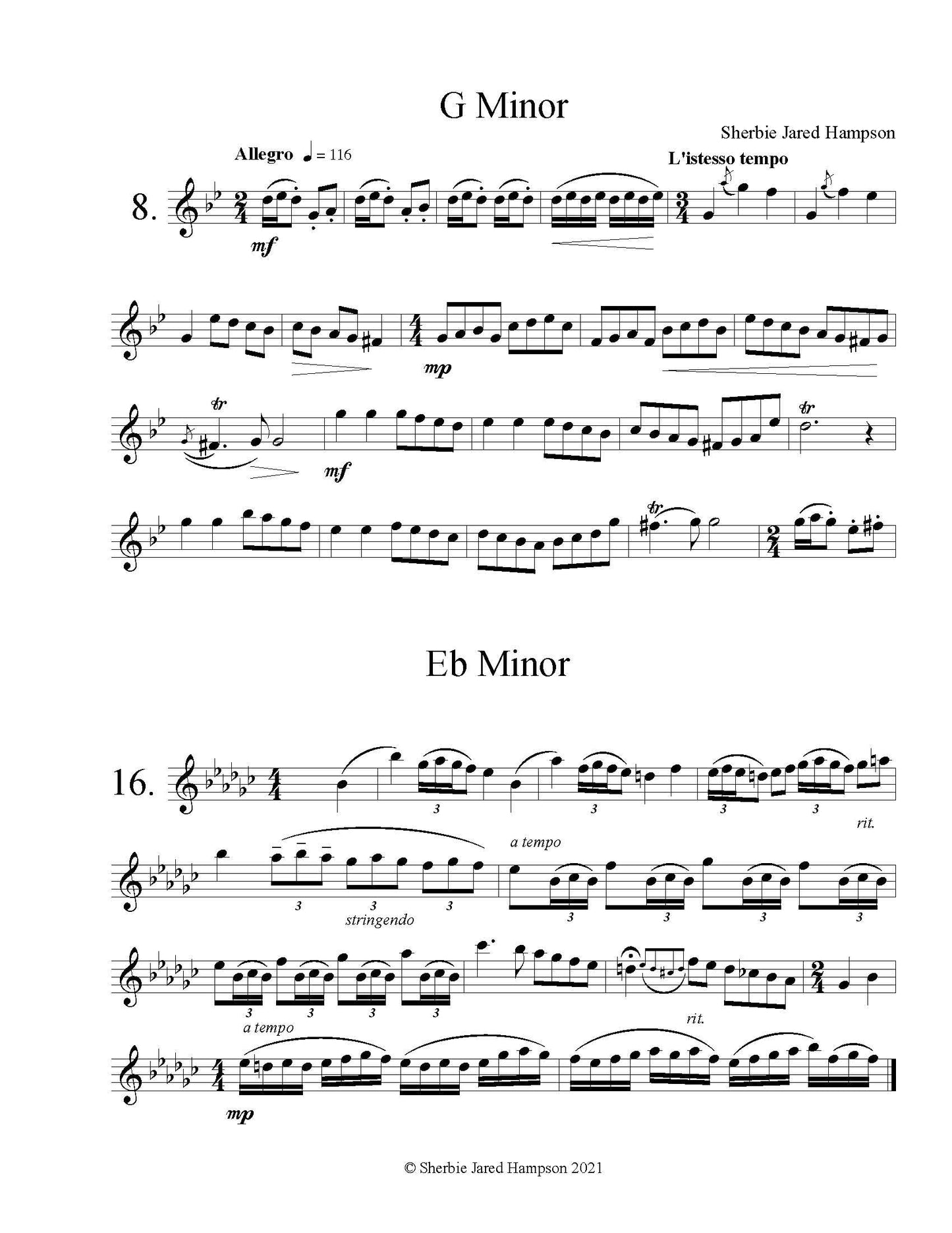 These are two more excerpts of the Flutiful Etudes Numbers 8 and 16